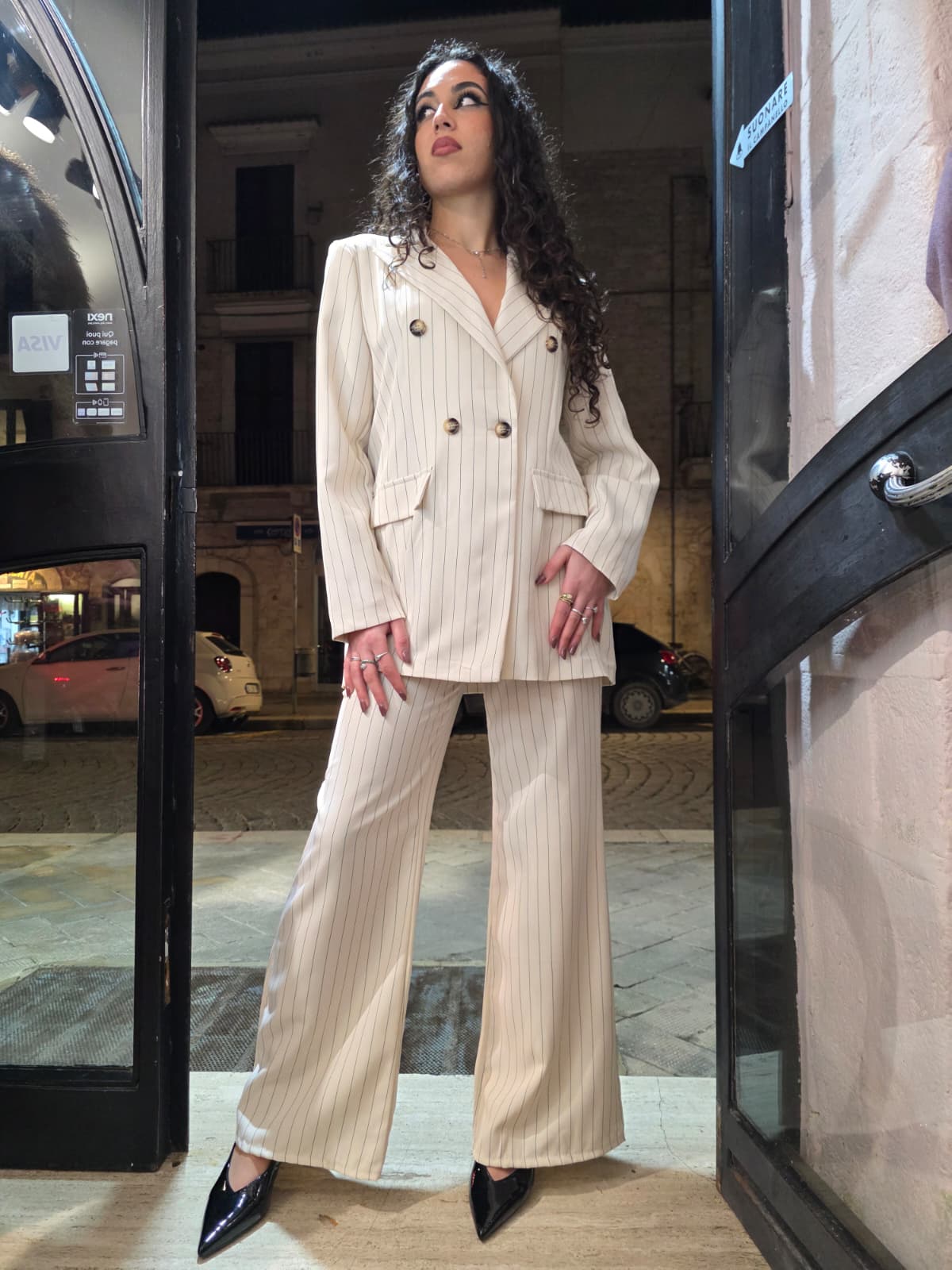 Tailleur gessato kelly