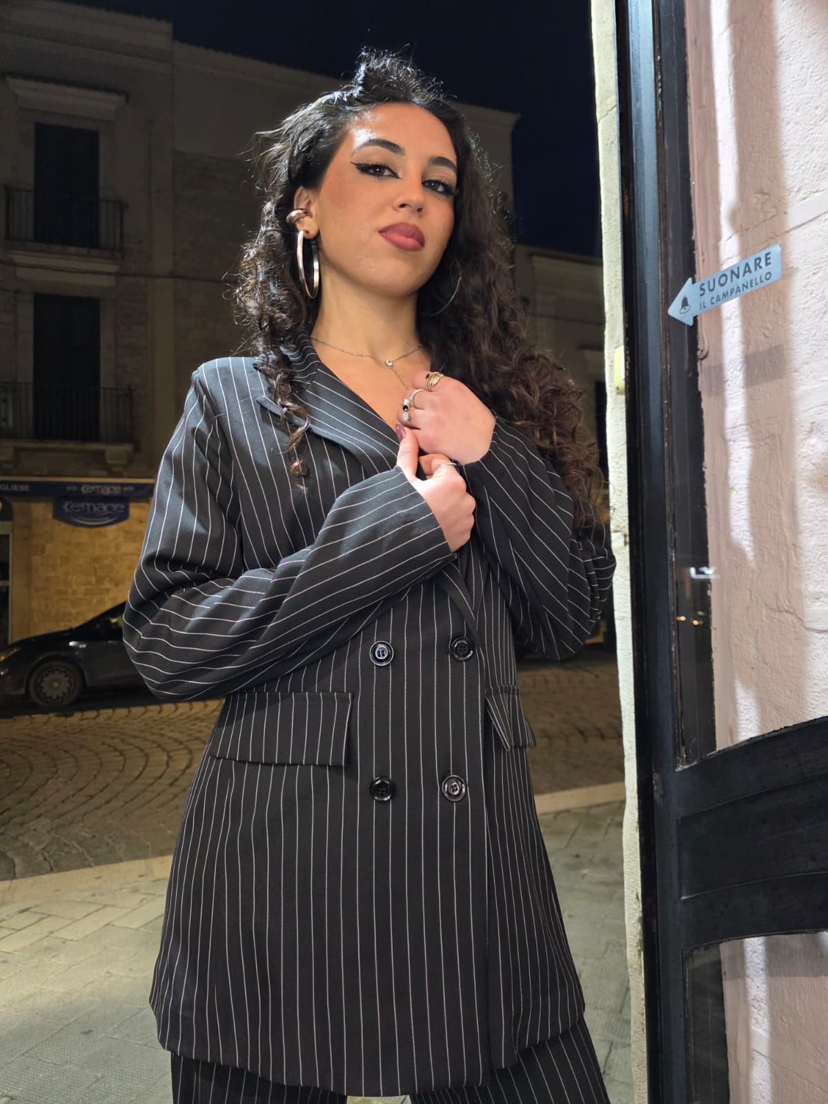 Tailleur gessato kelly