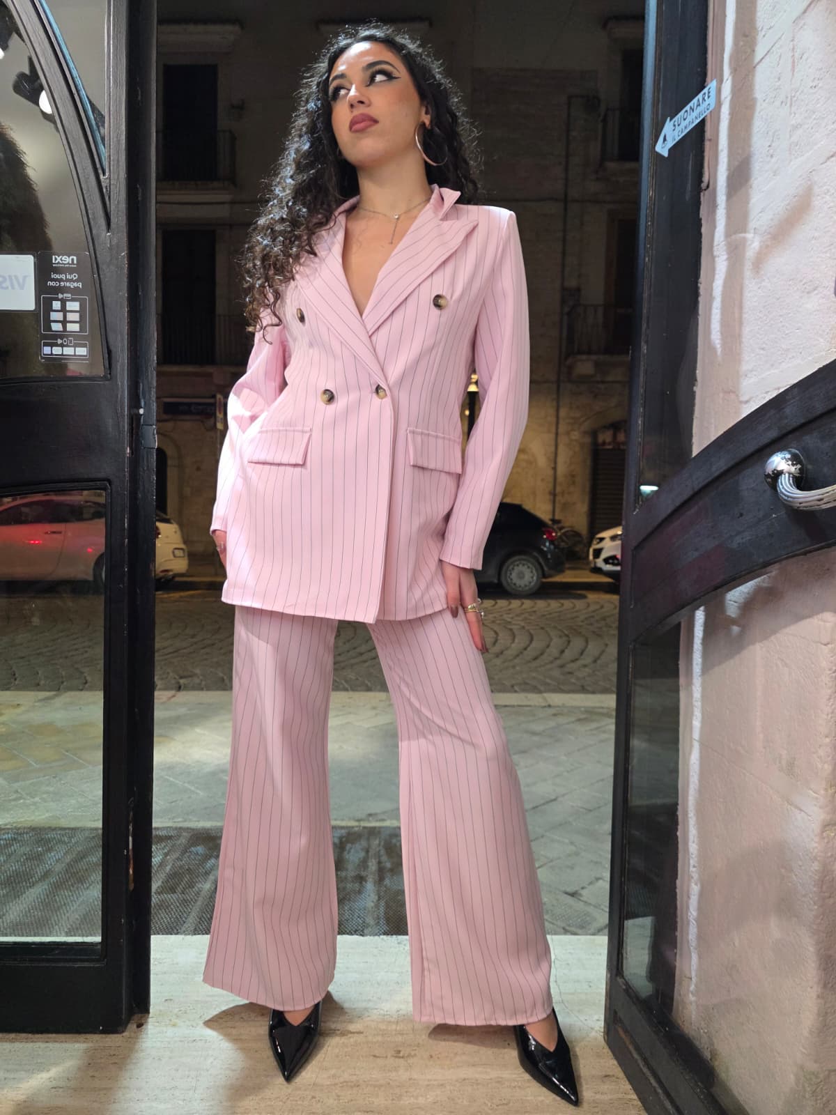 Tailleur gessato kelly