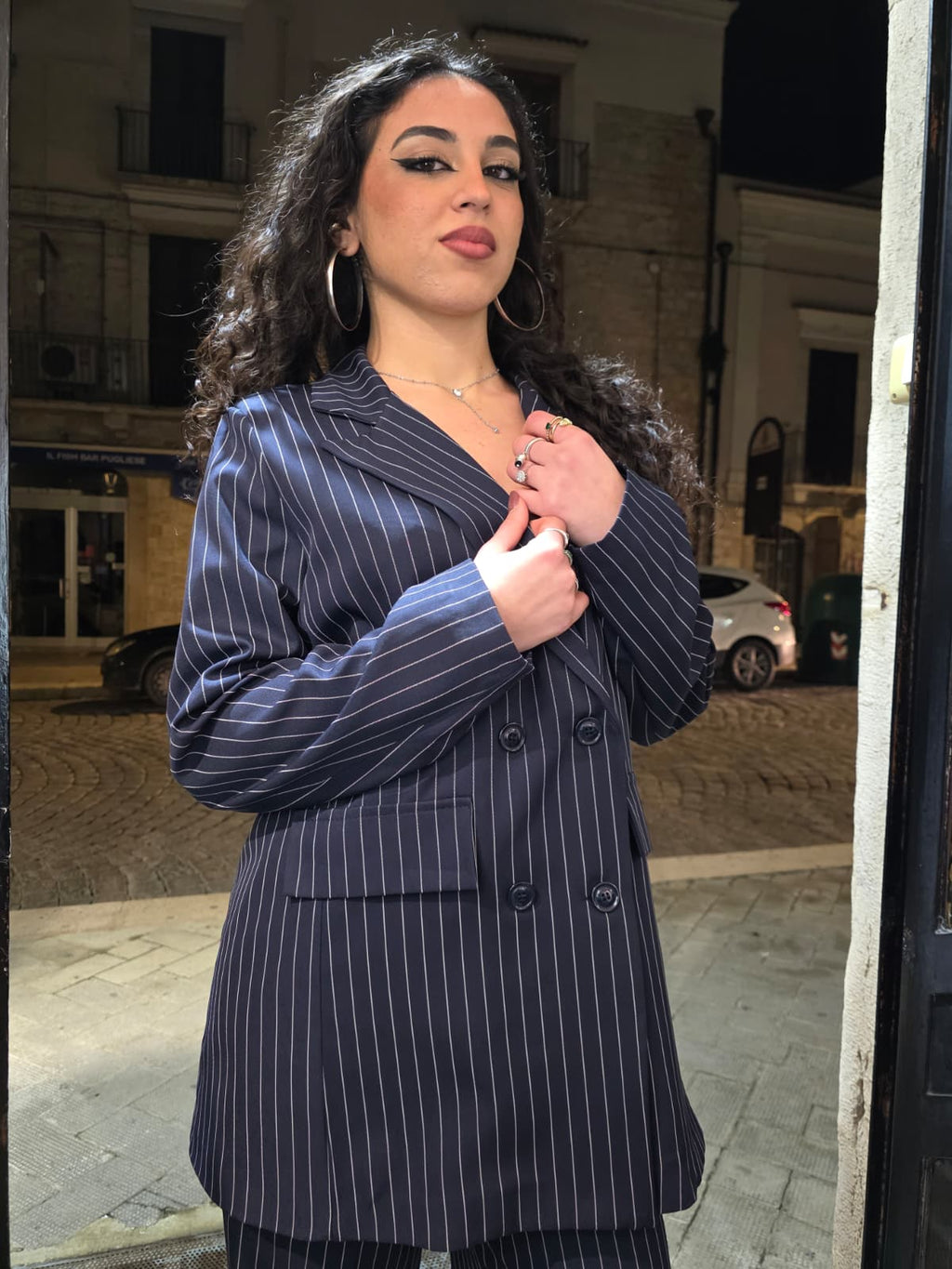 Tailleur gessato kelly