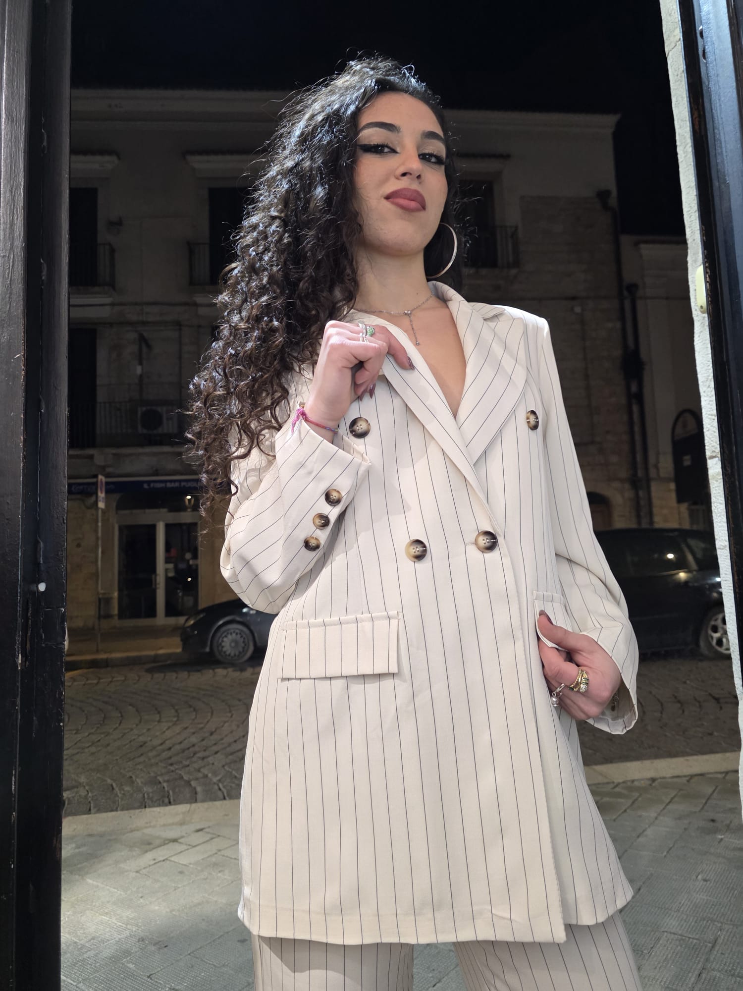Tailleur gessato kelly