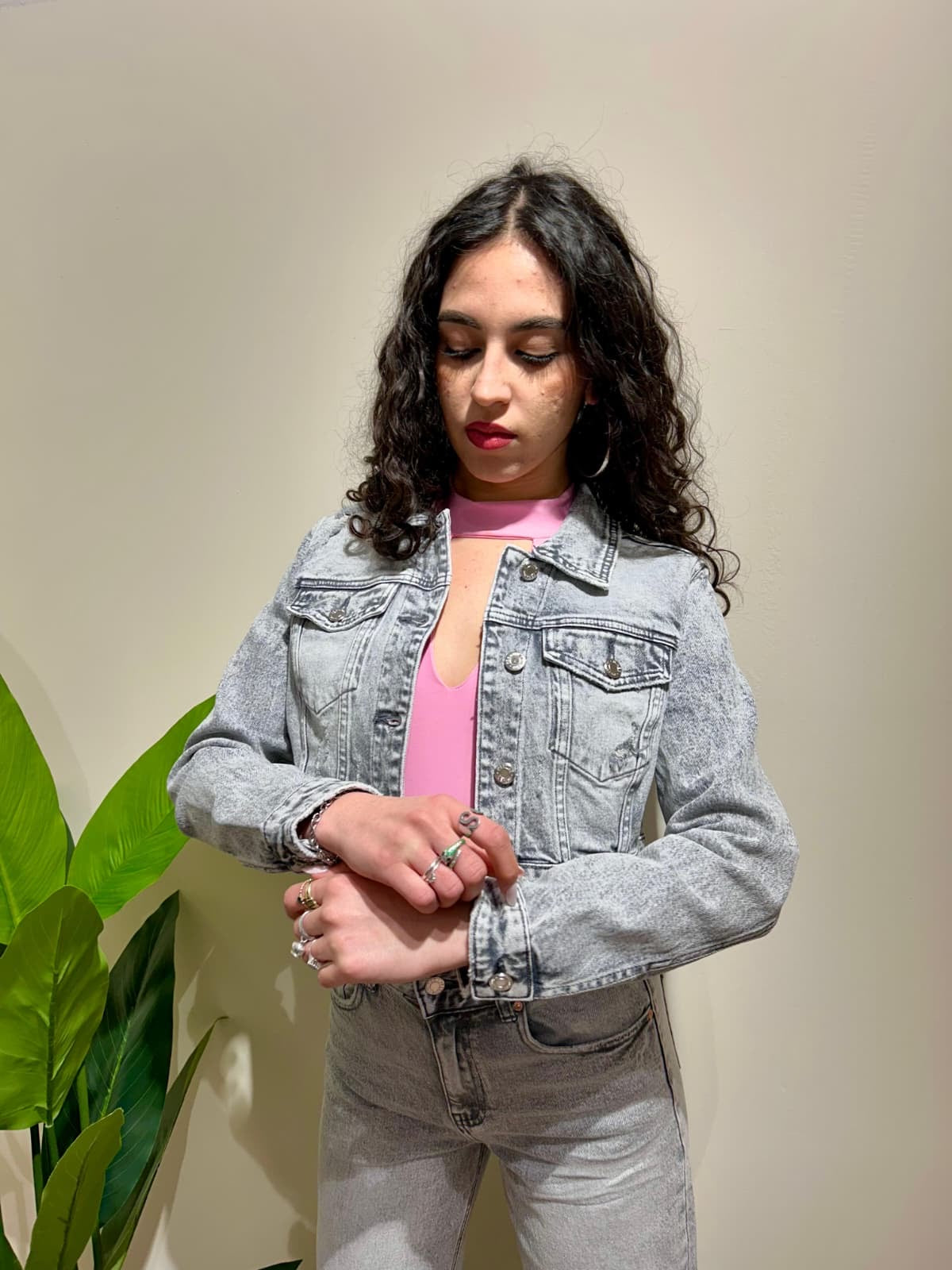 Giubbino crop jeans