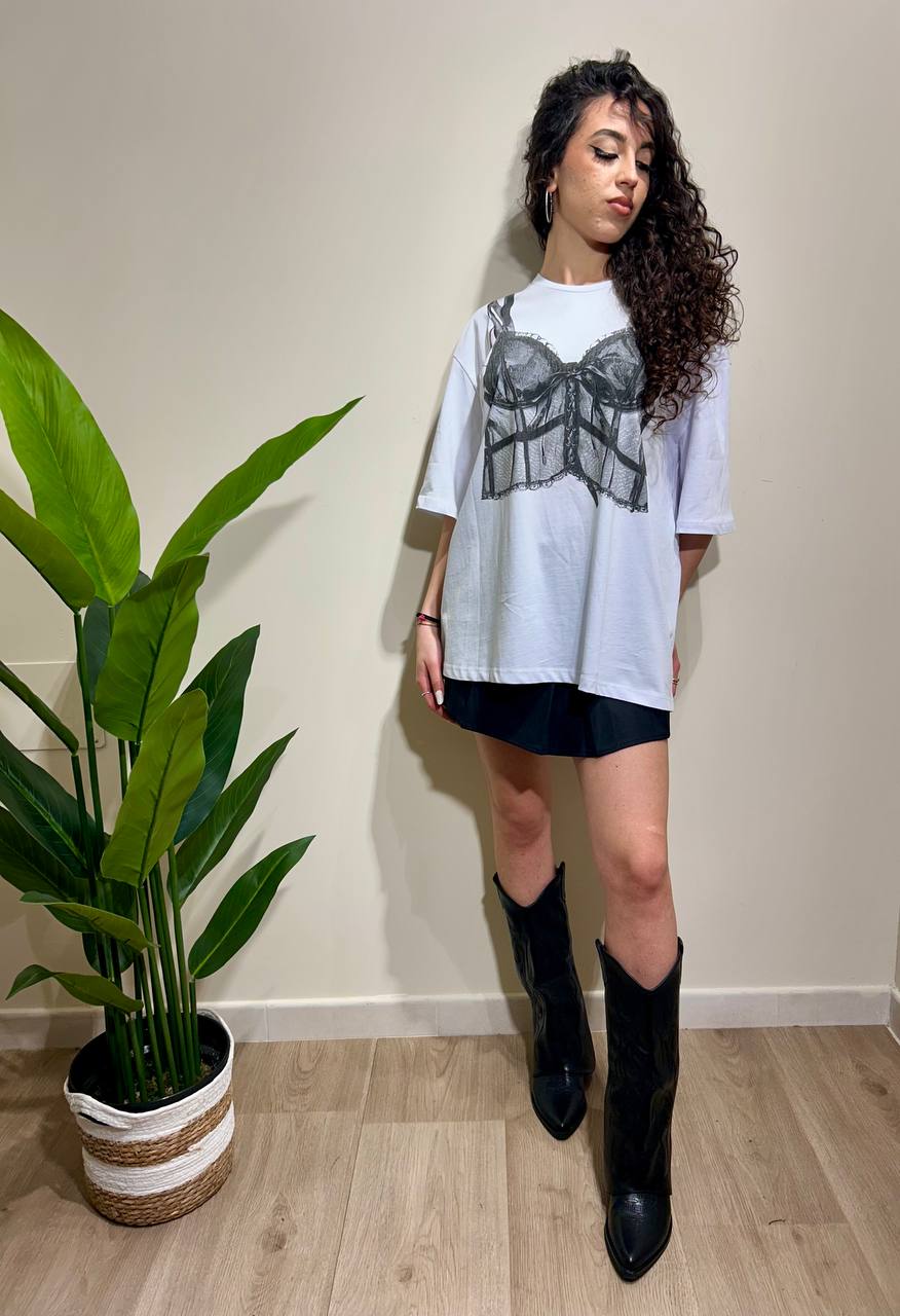 T-shirt just over
