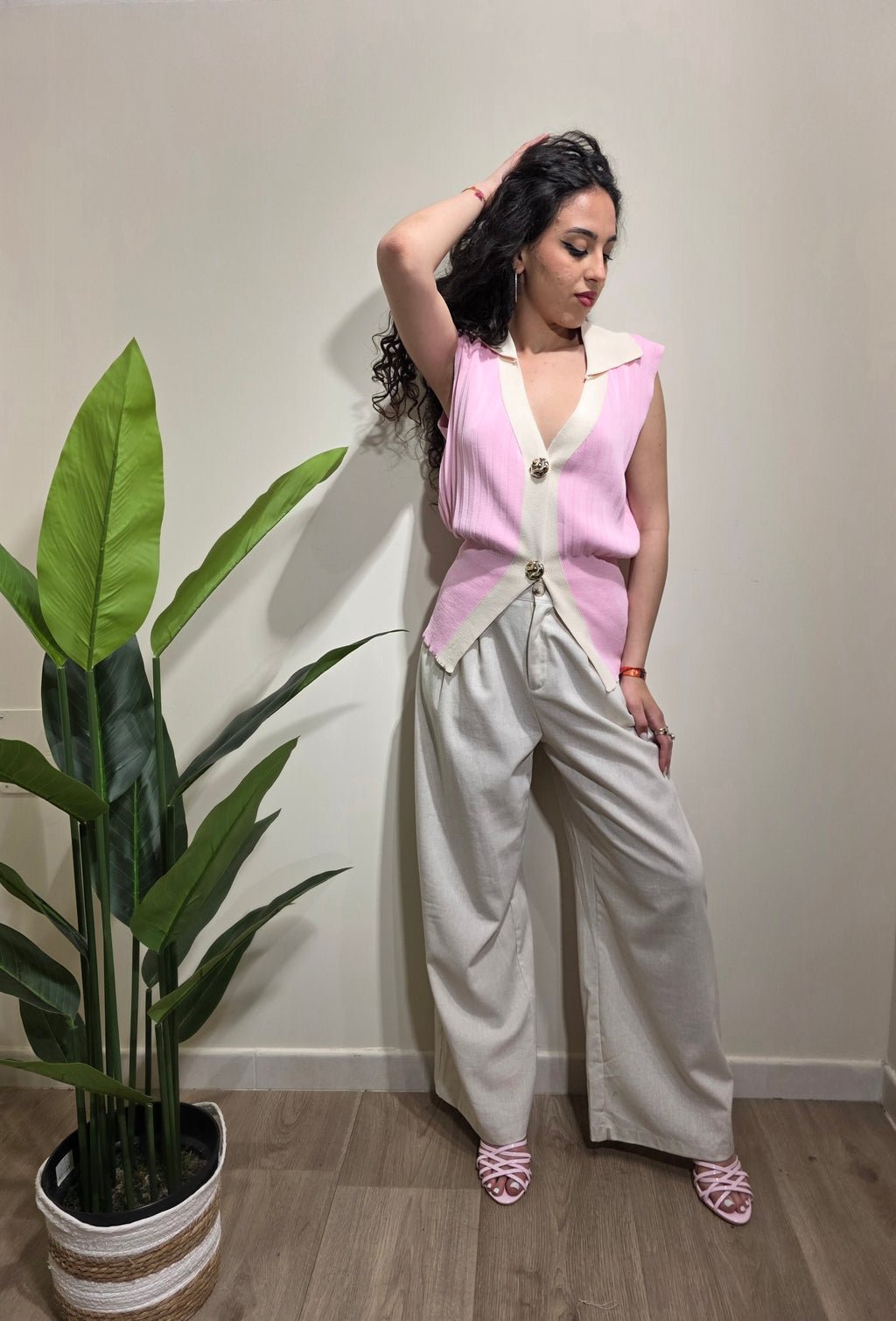 Pantalone misto lino