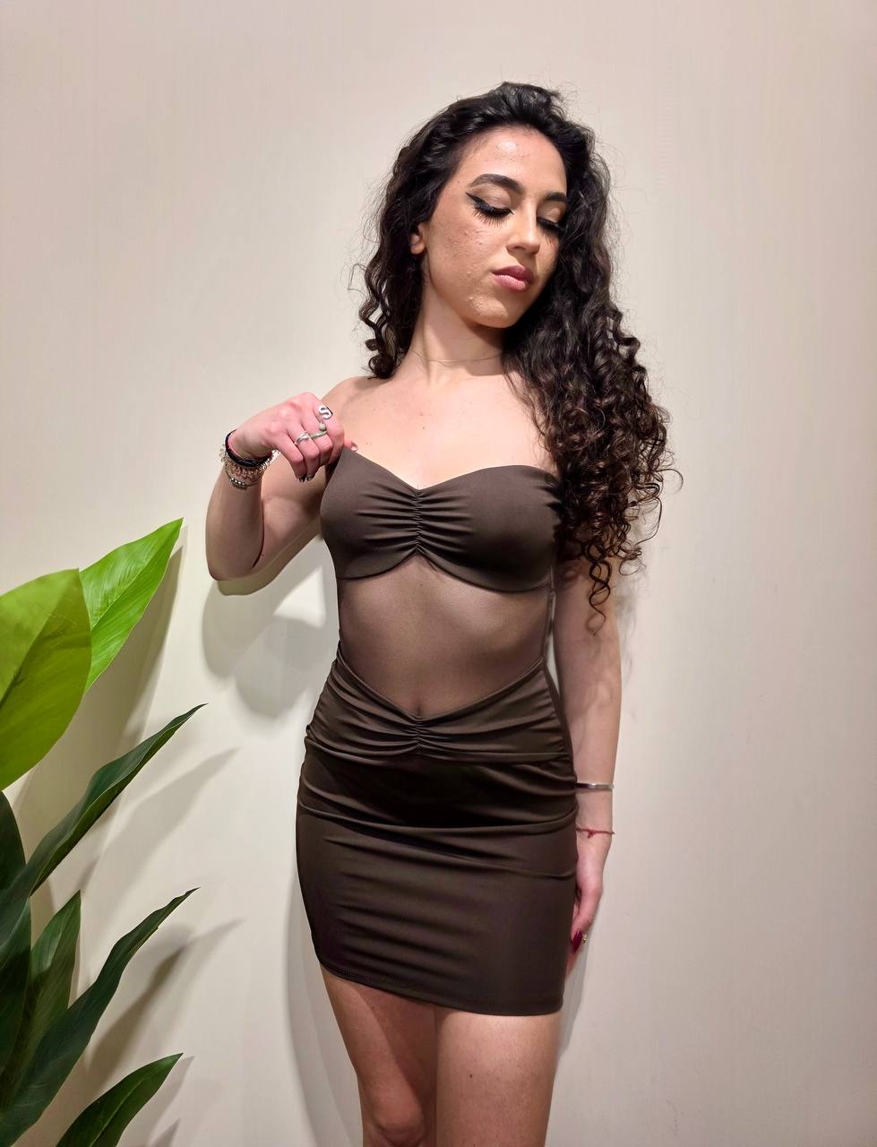 Mini dress Genny marrone