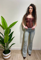 Jeans a zampa sabbiato