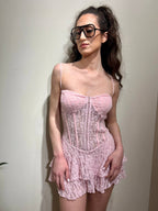 Mini dress in pizzo