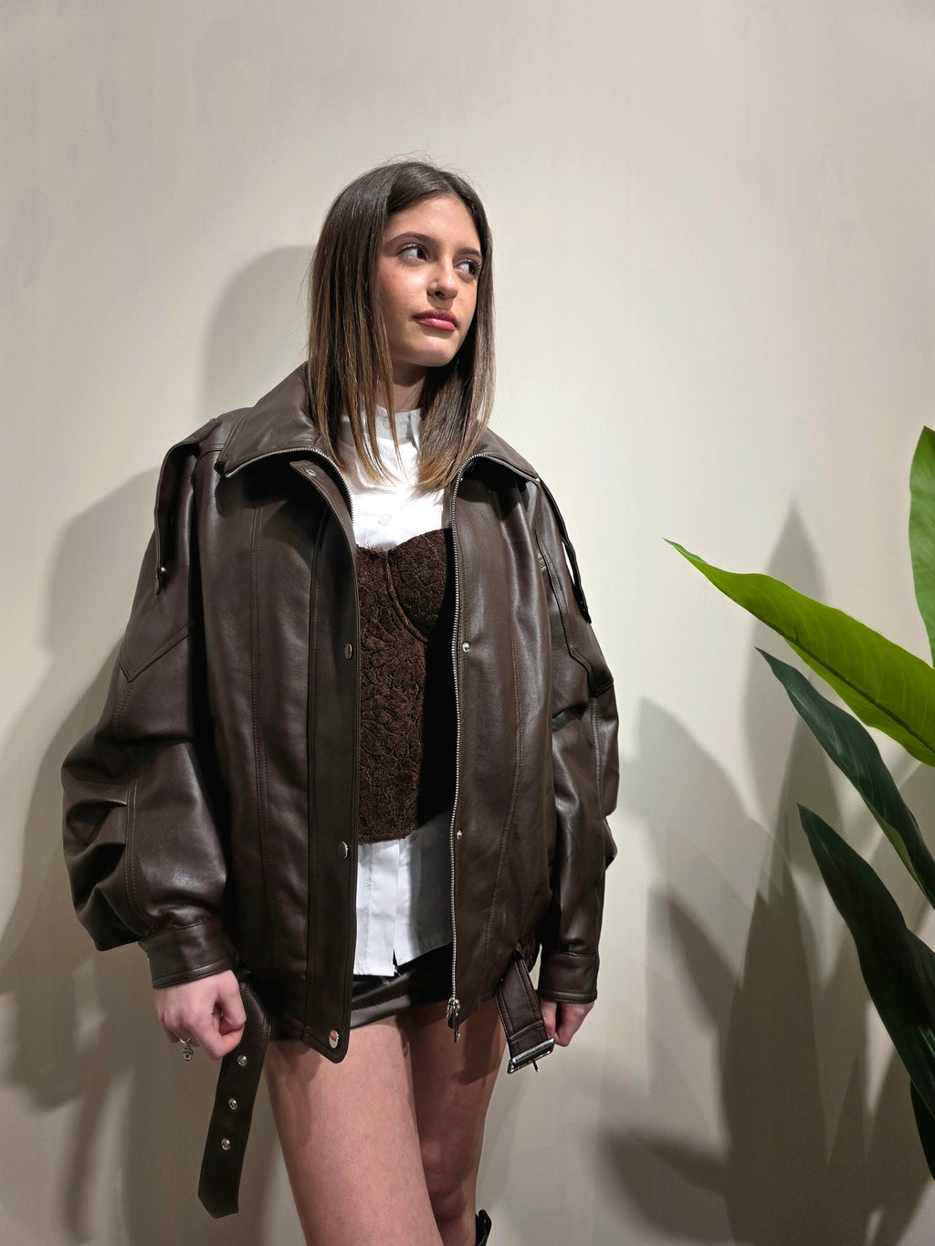 Chiodo over in eco-pelle