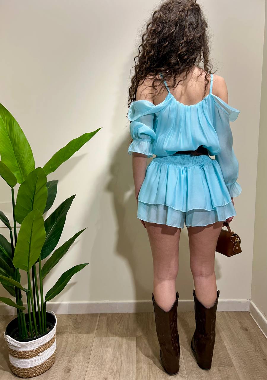 Mini jumpsuit cielo