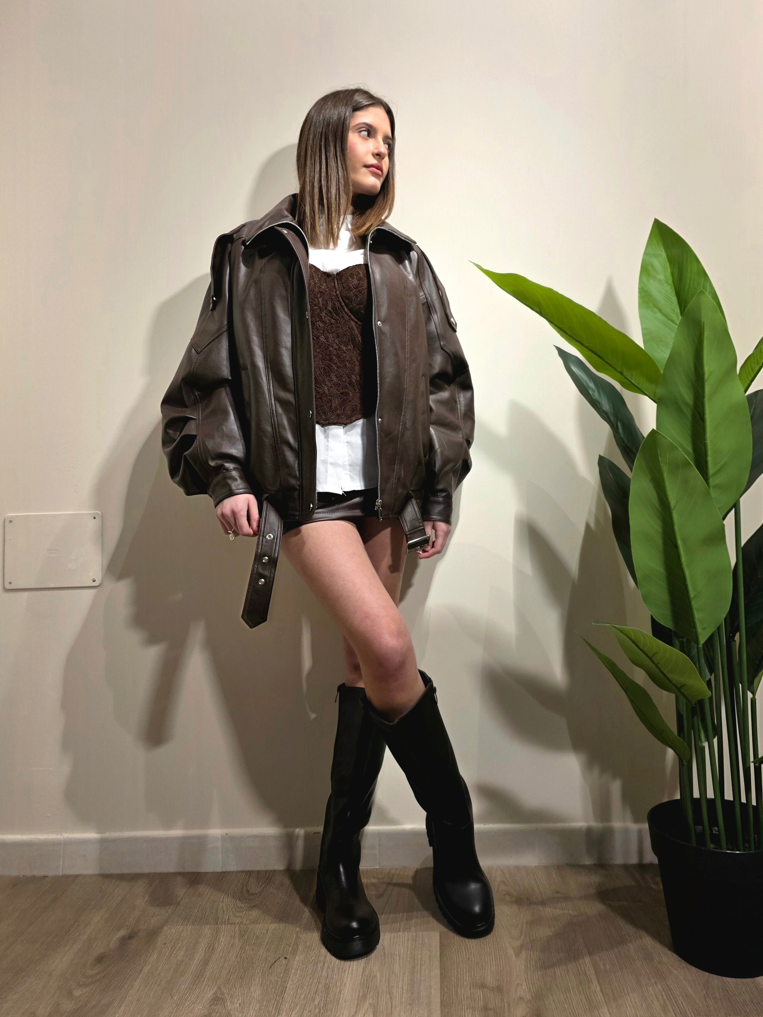 Chiodo over in eco-pelle