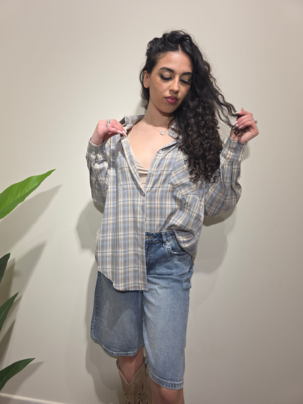 Camicia con micro strass