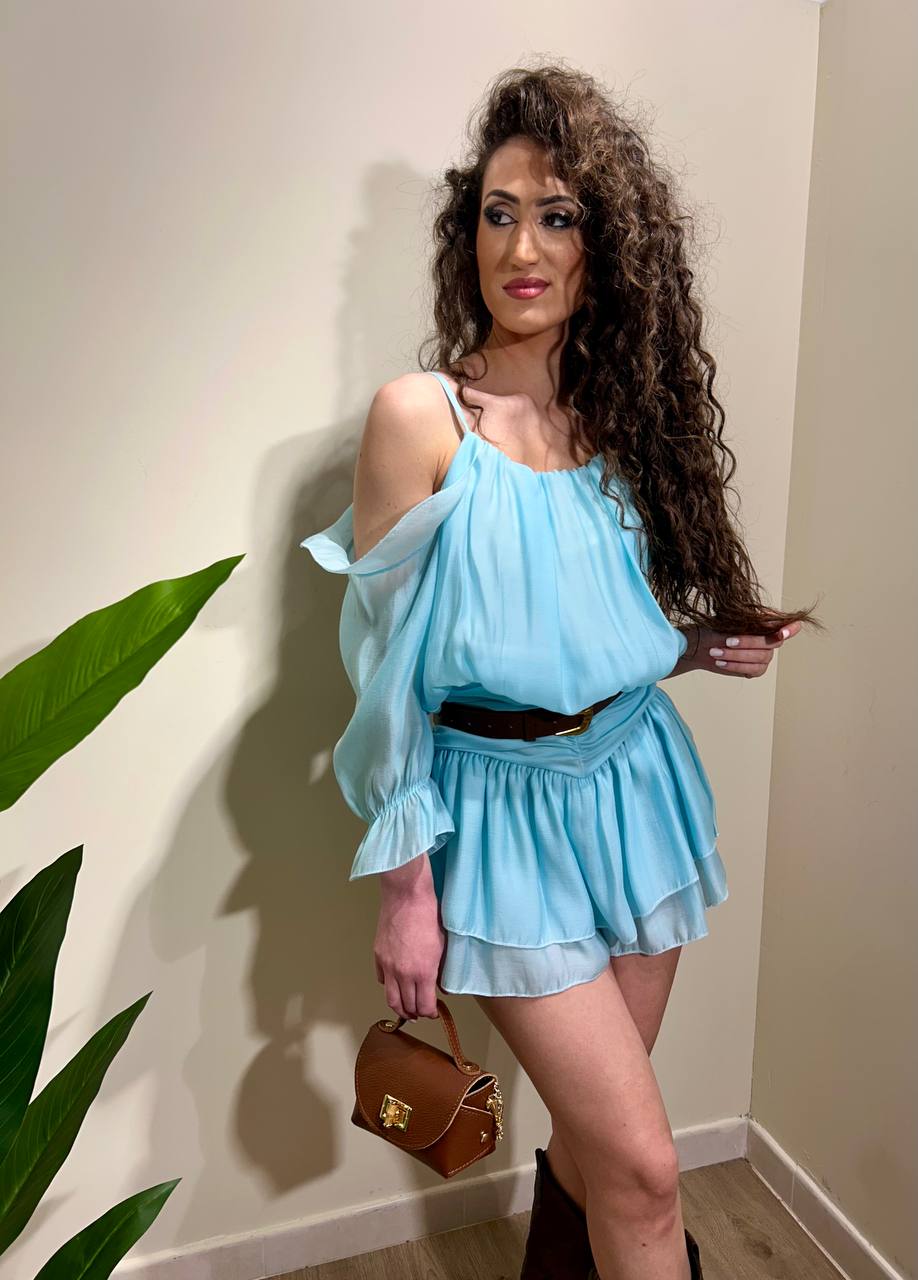 Mini jumpsuit cielo