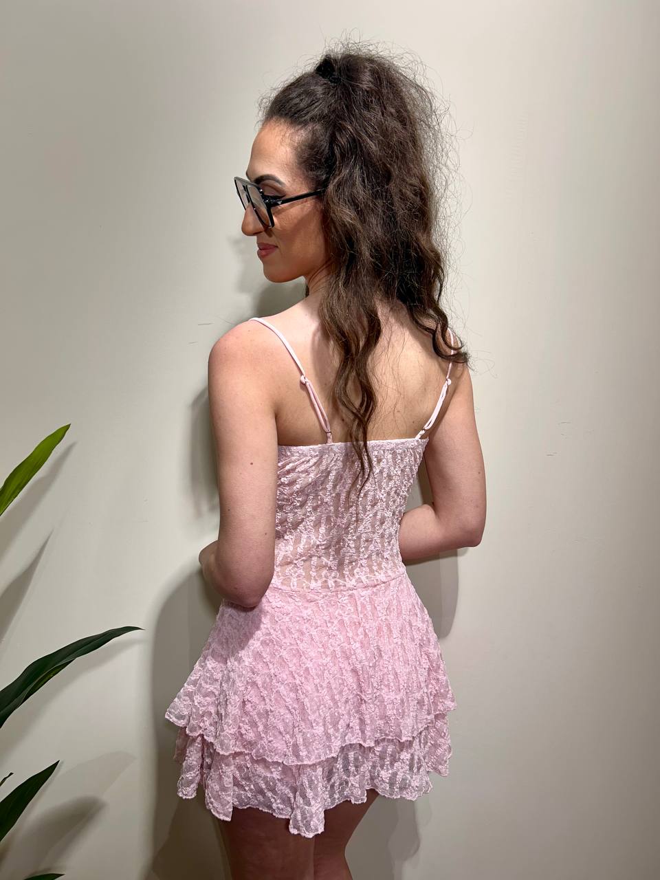 Mini dress in pizzo
