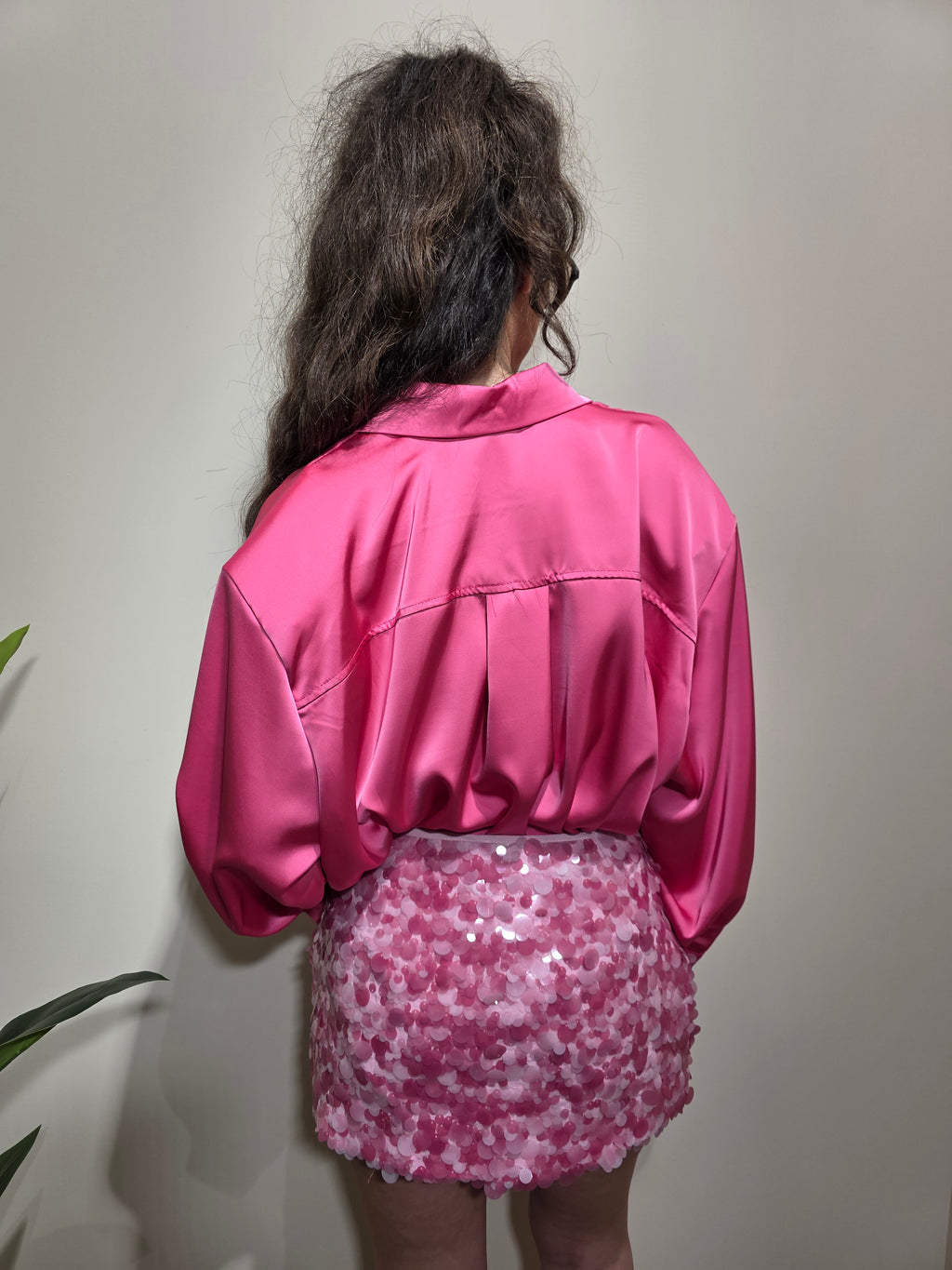 Gonna paillettes rosa
