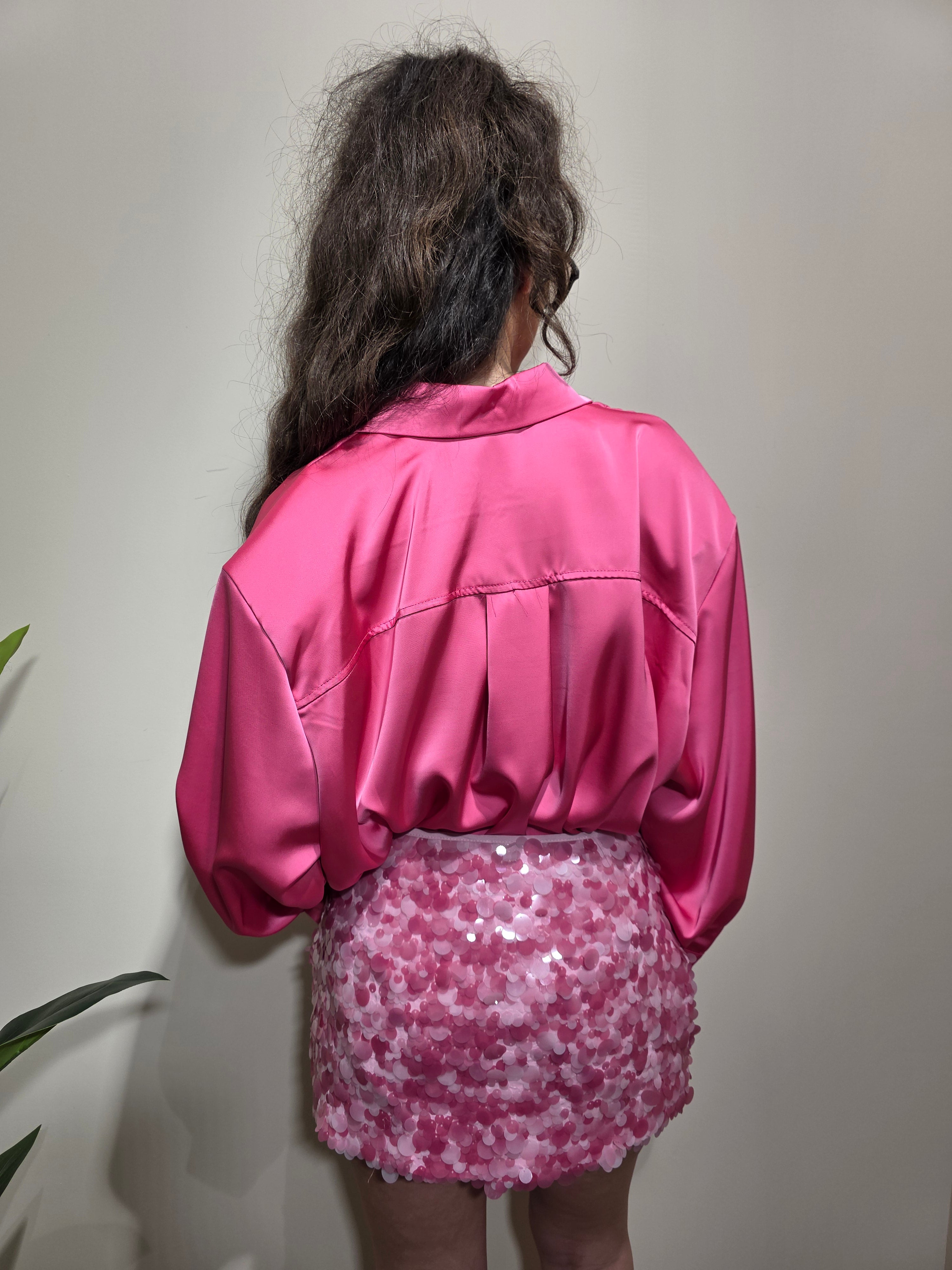 Gonna paillettes rosa