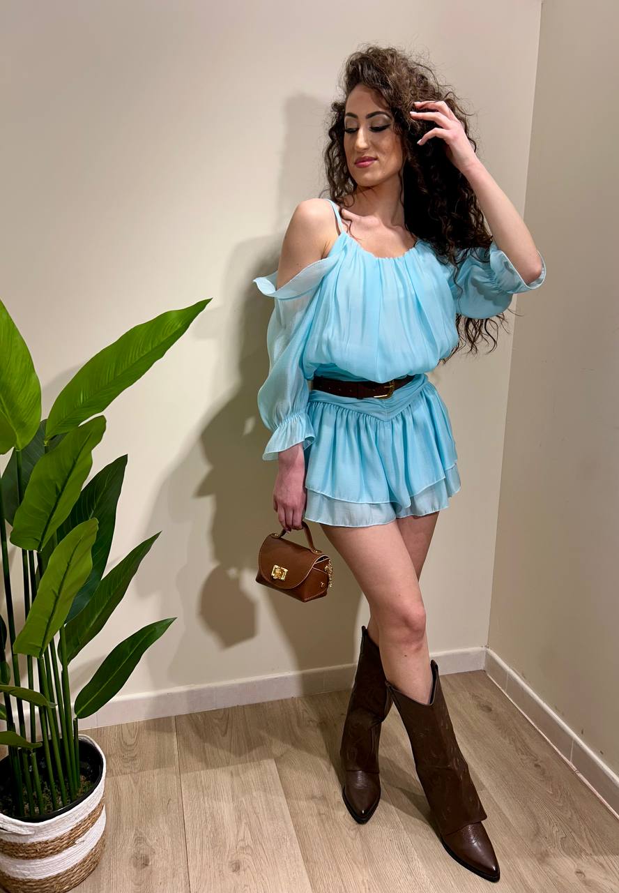 Mini jumpsuit cielo