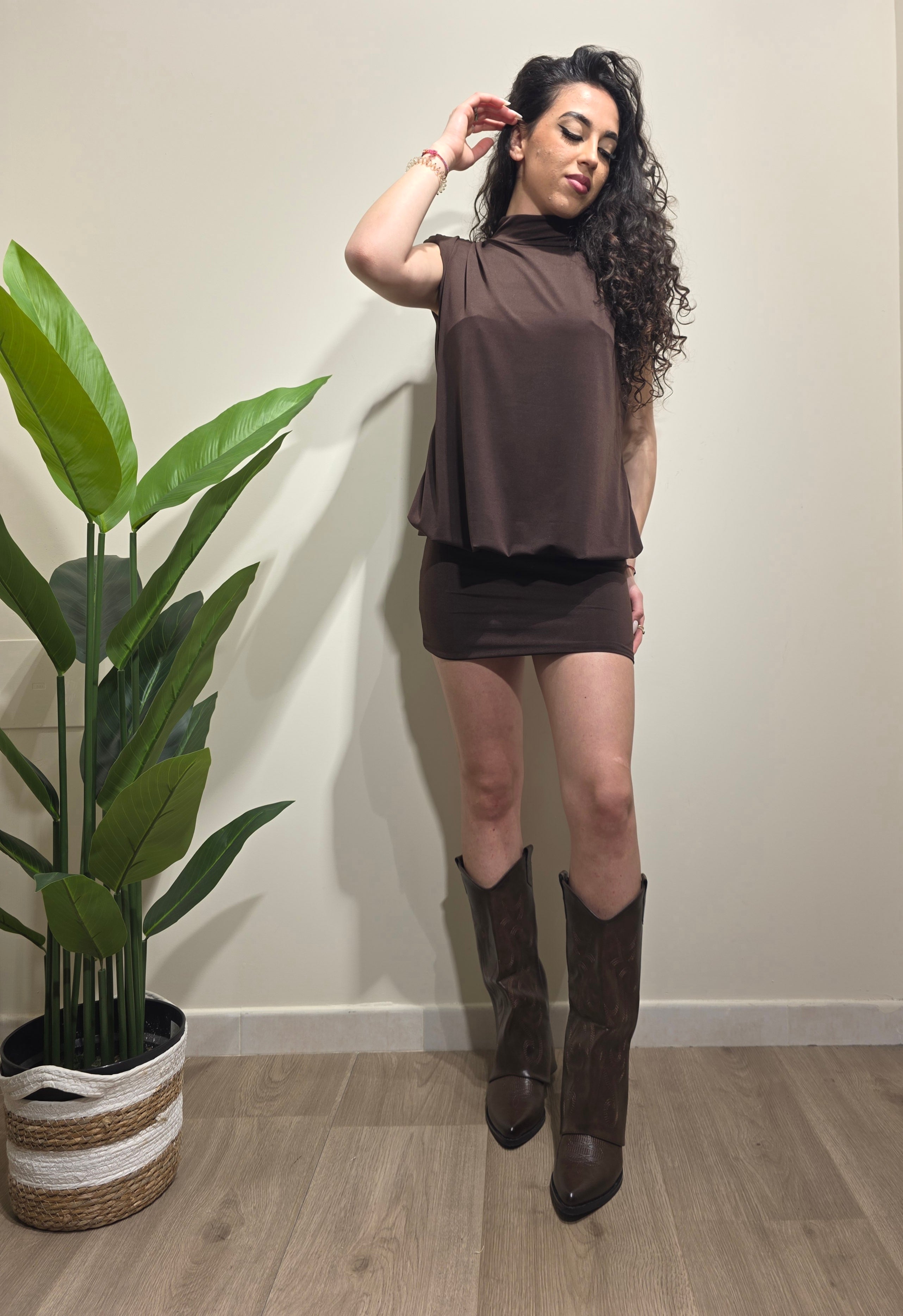 Mini dress Brown